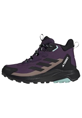 Image of adidas Women's Terrex Anylander Mid RAIN.RDY Hiking Shoes, Aurora Plum/Core Black/Trace Brown, 3.5 UK