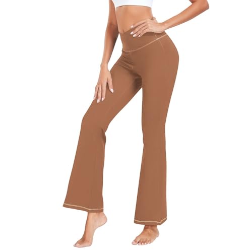 Legging de compression femme fitness orange GuoChe collant taille haute