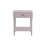 DHP Evin Chic Nightstand with Drawer, Small Organizer, Bedroom Furniture, Pink