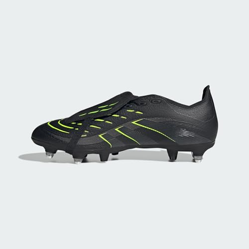 adidas Unisex Predator League Fold-Over Tongue Soft Ground Football Boots Shoes, Core Black/Carbon/Lucid Lemon, 47 1/3 EU – Ansicht 2