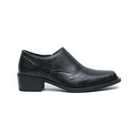 Men's Fashion Square Toe Classic Business Dress Shoes,Zip Casual Business Shoes,Gentlemen's Leather Shoes,Formal Oxford Shoes,Banquet Formal Shoes2