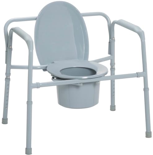 Drive Medical Heavy Duty Bariatric Folding Bedside Commode Seat
