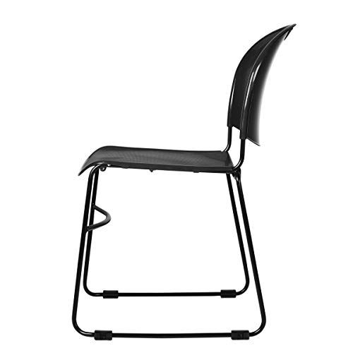 Oef Furnishings Plastic Stack Chair, Black #TOP5
