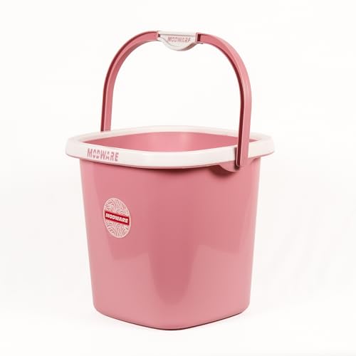 Image of MODWARE Premium Orchid Bucket and 1L Mug Set, 20 litres, Polypropylene, Square, Lightweight, Durable, 2 Pieces (Pink)