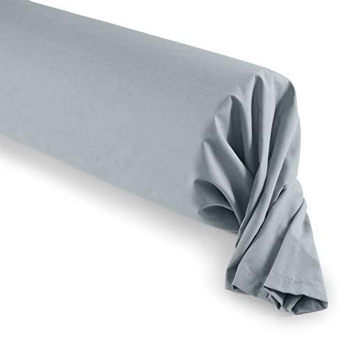 UNIVERS-DECOR Taie de traversin 45 x 185 cm / 100% Coton / 57 Fils/cm² (Gris Perle, Taie de traversin 45 x 185 cm)