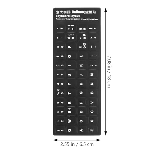 Pegatinas para teclado en italiano: renueve teclas desgastadas con este protector de PVC blanco 2
