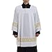 BLESSUME Catholic Pleated Lace Surplice Square Neckline Surplice Liturgical Cotta Vestment White