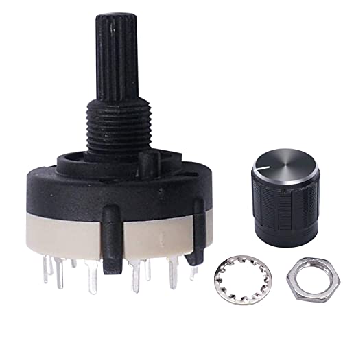 Taiss 3Pcs Rotary Switch Rs26 4P3T 4 Pole Position 3 Selectable Band Rotary Channel Selector Switch Single Deck Rotary Switch Band Selector + 3Pcs Knob #TOP5
