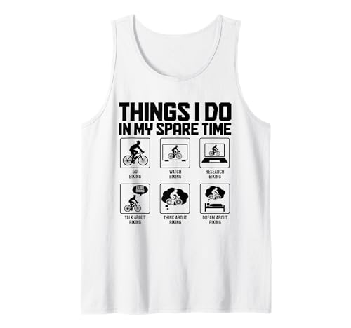 Ciclismo Cosas que hago en mi tiempo libre Bicicleta ciclista divertida Camiseta sin Mangas