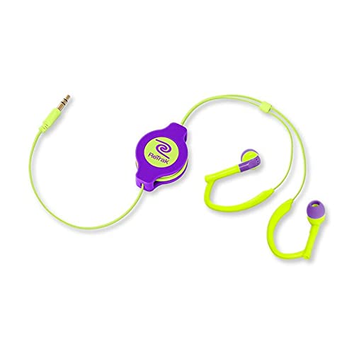 ReTrak EUAUDWRLYE Écouteurs de Sport rétractables Violet Fluo/Jaune