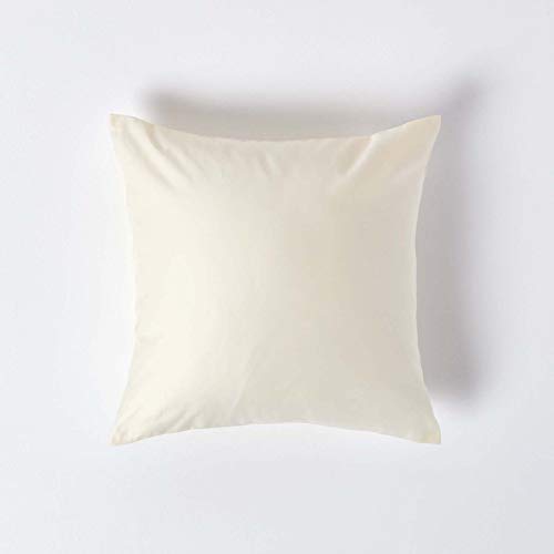 HOMESCAPES 1000 Thread Count Egyptian Cotton Cream 40 x 40 cm Pillowcase Euro Size Luxury Pillow Case, Square (40 x 40 cm) - Pack of 1