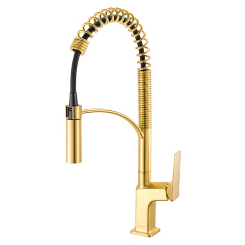 Ruvati Seneca Brushed Gold Pull-Down Kitchen Faucet - RVF1236SG by Ruvati - Used condition - US$255.20