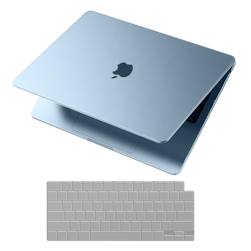 Image of Soonjet for MacBook Air 13 Inch Case M5-M2 2026-2022, SkyBlue Hard Shell | Easy to Snap On, Closes Seamlessly, Scratch Resistant, Non-Slip Pads, Includes Keyboard Cover, for A3449 A3240 A3113 A2681