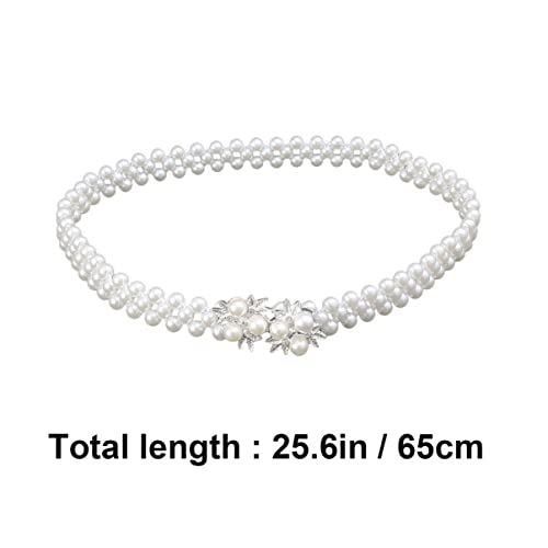 GALPADA Style Gowns Slender Stretch Sash Belt Women Dress Leaves Wedding Girls Bridal Waistband Pearl Rhinestone Elastic Chain for Interlocking Buckle Delicate Fashion Body Waist4
