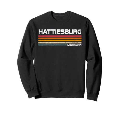 Image of Hattiesburg Mississippi Vintage Retro Stripes Design Sweatshirt