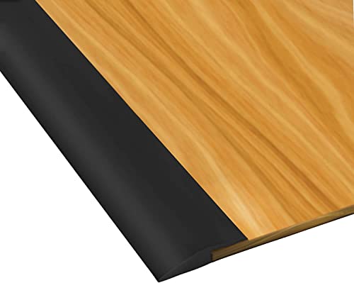 Floor Transition Strip Self Adhesive, 6 Meters PVC Carpet Edge Strip Door Strips Threshold Strips Rubber Floor Edging Trim Strip Suitable for Carpet Threshold Transition Height Less Than 5mm (Black)