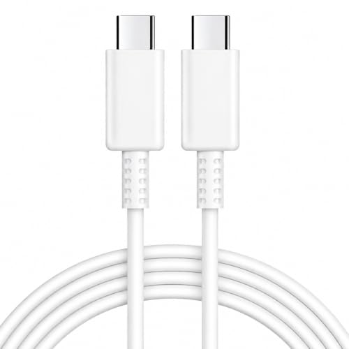 Image of 45W Type C to Type C Cable 1 Meter compatible with Samsung Galaxy S25 Ultra, S24 Ultra, S23 Series, A55, A35, Z Fold and Z Flip, USB-C (White)
