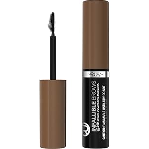 L’Oreal Paris Infallible Volumizing 24H Wear Brow Mascara, Long Lasting Eyebrow Makeup for 2X Fuller Eyebrows, 6.0 Light Brunette, 0.13 Fl Oz