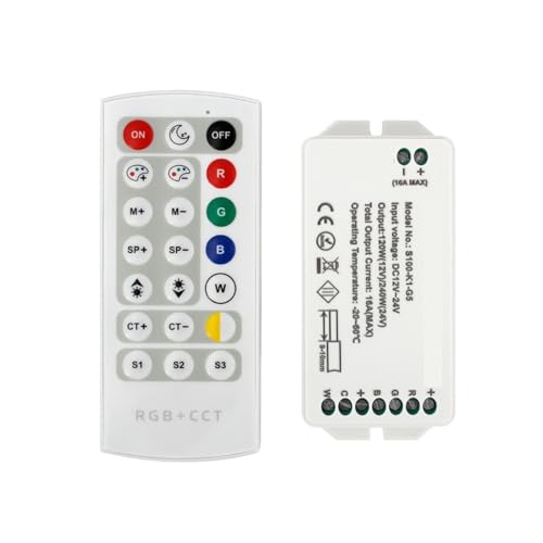 Bande lumineuse RGBWC cinq en un et son contrôleur LED pour salon