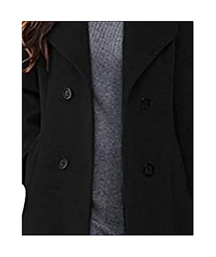 SOMTHRON Women's Trench Coat Shawl Collar Double Breasted Maxi Long Pea Coat Winter Work Jacket Wool Blend Overcoat3