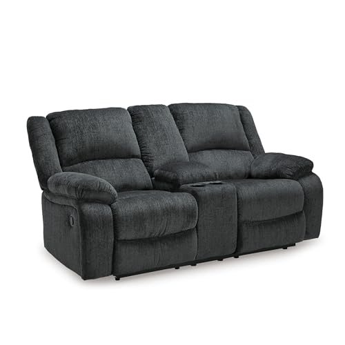 Signature Design by Ashley Draycoll Contemporary Reclining Loveseat with Storage
