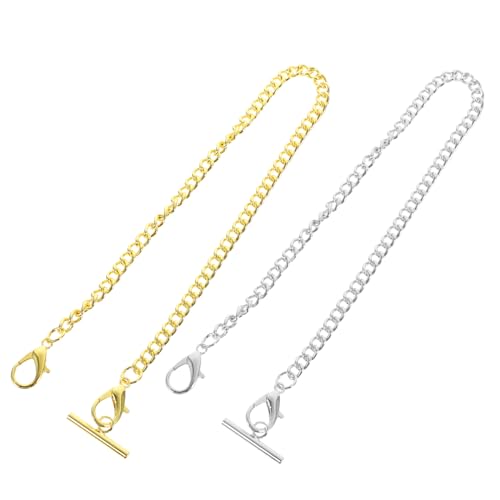 ROMISBABA 2個懐中時計チェーン 金属製 パンツチェーン 時計用アクセサリー アンティーク風デザイン