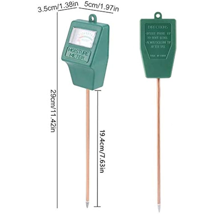 Soil Moisture Meter,2 Pack Plant Hygrometer Moisture Sensor Plant Water Monitor for Potted Plants,Garden,Farm, Lawn(No Battery Needed)