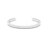 MVMT Women's Minimalist Cuff Bracelet | Open Closure, Stainless Steel | Silver