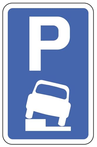 Aparcamiento parcialmente en el camino, placa premium de aluminio de 3 mm