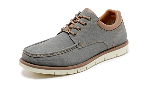 SDONY Men's Casual Shoes Classic Dress Shoes Lace-up Walking Shoes 11M (Smoky Gray)