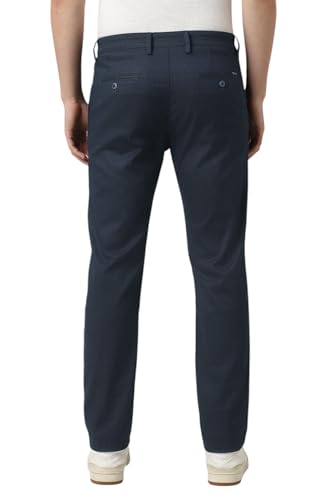 Image of Peter England Men's Straight Fit Mid Rise Chino Casual Trouser with Premium Dobby