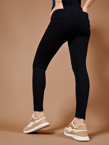Image of Dolce Crudo Women's Skinny High Rise Bleached Cropped Stretchable Denim Jeans