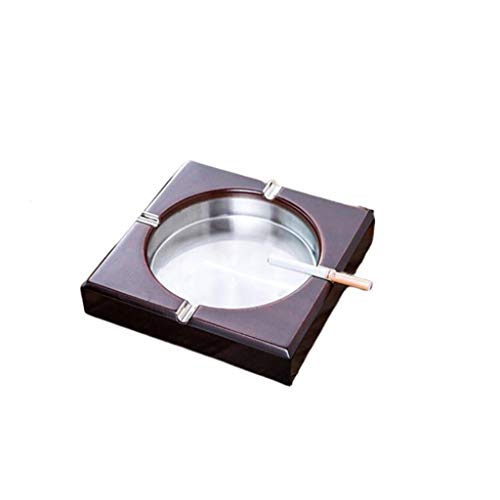 FKJLUN Cendrier coupe-vent, en bois, bac à cendres, bac à cigarettes, tabac, accessoires de bureau pour fumeurs (taille : S) Cover
