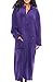 Del Rossa Women's Fleece Robe, Soft Zip-Front Bathrobe, Small Medium Purple (A0300PURMD)