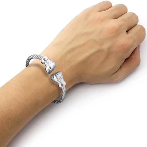 Image of Peora Silver Plated Stainless Steel Metal Kada Bracelet Stylish Jewellery Gift for Men & Boys