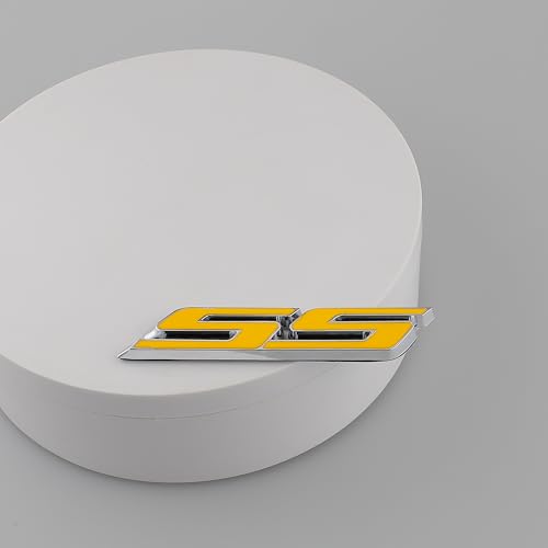 Image of 1PC SS Emblem 3D Metal Car Sticker Decoration Car Side Rear Badge for Cars Trucks SUV Luggage Computers (Yellow Silver)