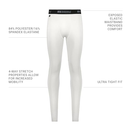 Russell Athletic Calça masculina Coolcore de compressão de comprimento total