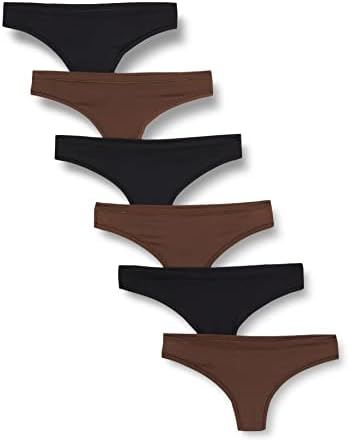 Amazon Essentials Women's Microfiber Underwear (Hipster & Thong, Available in Plus Size), Pack of 6