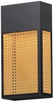 Maxim Lattice - 15W 1 LED Outdoor Wall Mount-16 Inches Tall and 8 Inches Wide-Black/Rattan Finish