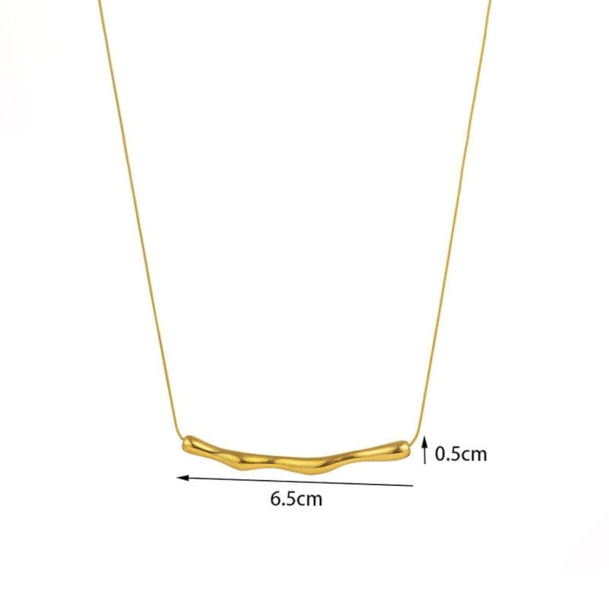 Women's 18K Gold Plated Bar Pendant Necklace