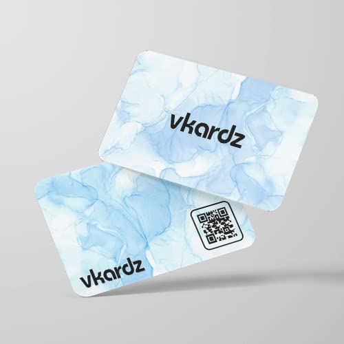 vkardzContactless PVC Smart NFC Business Card || Smart Visiting Card || nfc card || Scratch less Matte Print Pocket Friendly Card With QR Code (Marbel)