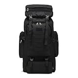 [YuJoyYe] 登山 リュック 80L アウトドアバッグ キャンプリュック バックパック ザック リュックサック 登山用バッグ アウトドア 耐久性優れ 災害用 防水 旅行 スポーツ 耐震 雨対策 多機能 男女兼用(ブラック)