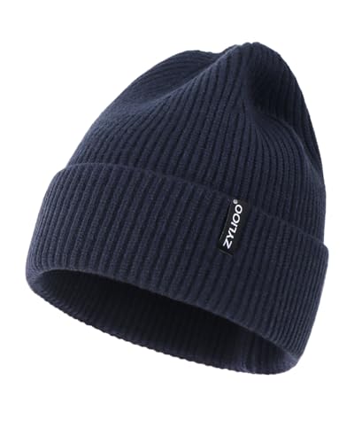 Chapeaux d'hiver avec visière en tricot épais doublé pour une isolation maximale