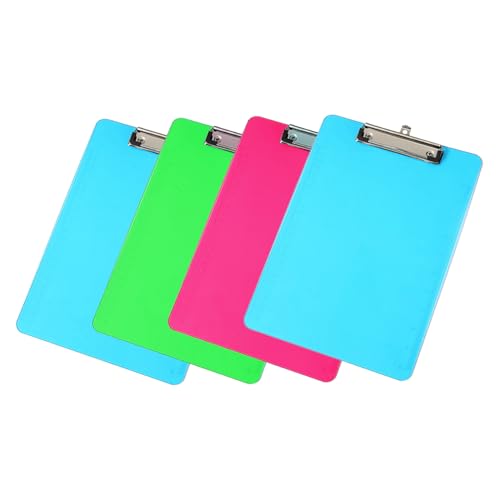 Porte-documents à pince coloré x4 pour l'organisation de vos dossiers de bureau
