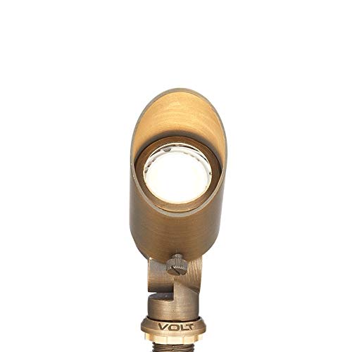 Volt All-Star 12V Cast Brass Outdoor Mini Spotlight (Bronze) With 2W 2700K Mr11 Led Bulb #TOP1