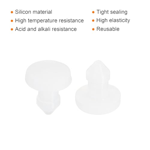 Image of MECCANIXITY Silicone Snap in Locking Hole Plugs Rubber Panel Seal Cover Flush Type Panel Round for Kitchen Rubber Bulkheads Waterproof Sealing Plugs 3mm /0.12 Inch Dia Transparent,Pack of 20