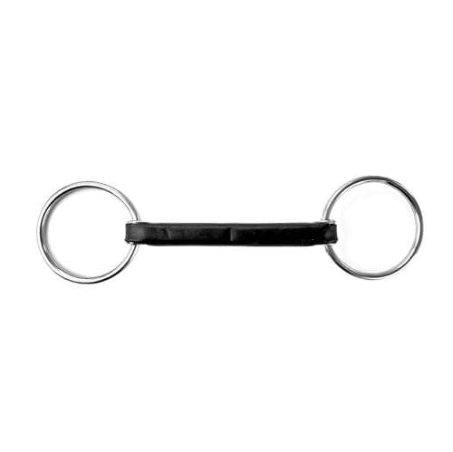 Equine Smile ES0159 JW Gebiss Wassertrense Stangengebiss mit Flexibel Leder Stange Ringdurchmesser 65 mm Gebissstärke 18 mm (13.5 cm)