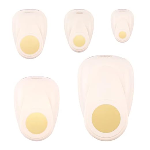 Vaessen Creative Stanzer Set, Motivstanzer Mit 5 Kreisen in verschiedenen Größen, 0,95 cm - 5 cm, 5 Stück, bis zu 250 g/m², zum Basteln Mit Papier Und Scrapbooking, Weiß-gold