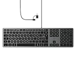 Mobility Lab Clavier français AZERTY filaire pour Mac – gris sidéral et noir