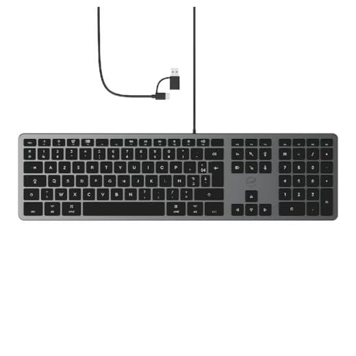 Mobility Lab Clavier français AZERTY filaire pour Mac – gris sidéral et noir
